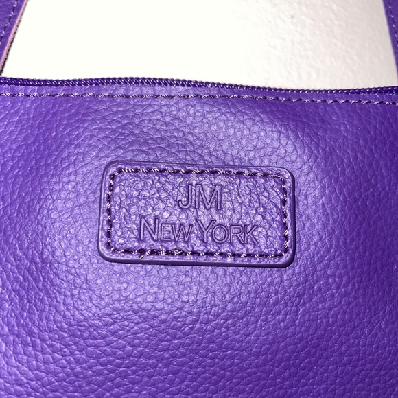 JM New York Bags Purple Leather Jm New York Tote Bag Poshmark
